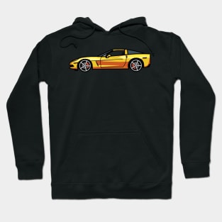 Chevrolet corvette C6 Velocity Yellow Digital painting Hoodie